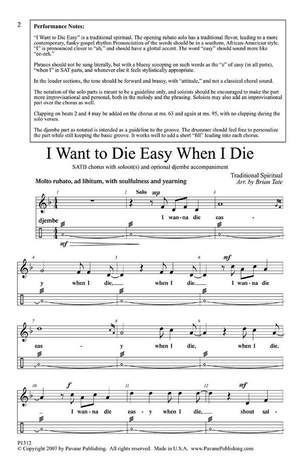 Traditional: I Want to Die Easy When I Die