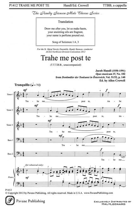 Jacob Handl: Trahe me post te