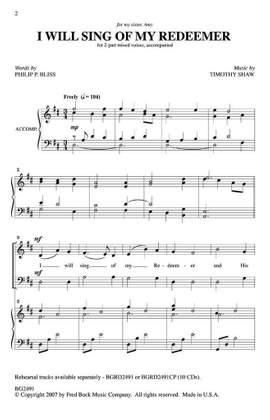 Timothy Shaw: I Will Sing of My Redeemer