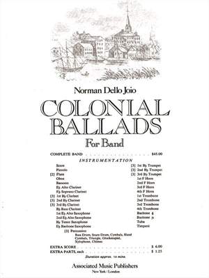 N Dello Joio: Colonial Ballads Bd Full Sc