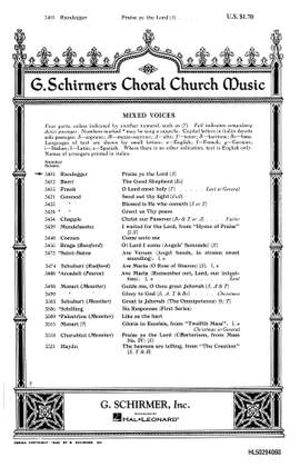 Alberto Randegger: Praise Ye the Lord (Psalm 150)