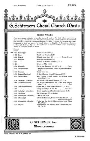 Alberto Randegger: Praise Ye the Lord (Psalm 150)
