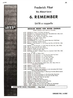 F Picket: Remember 6 About Love