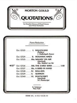 M Gould: Early Bird From Quotations With Orchestra