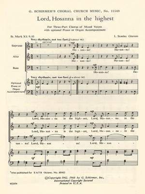 L. Stanley Glarum: Lord Hosanna in the Highest