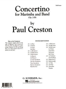 Paul Creston: Concertino Marimba Op21b Score