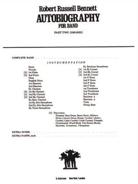 R. R. Bennett: Autobiography For Pt2 Sc Band