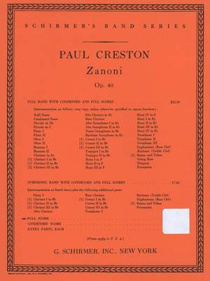 Paul Creston: Zanoni Op40 Bd Full Sc