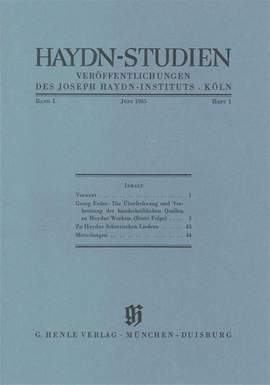 Haydn-Studien Bd. 1 Heft 1