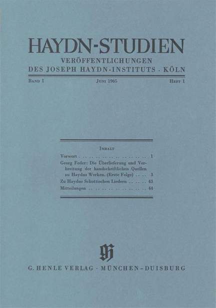 Haydn-Studien Bd. 1 Heft 1