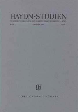 Haydn-Studien Bd. 6 Heft 1