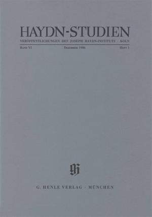 Haydn-Studien Bd. 6 Heft 1