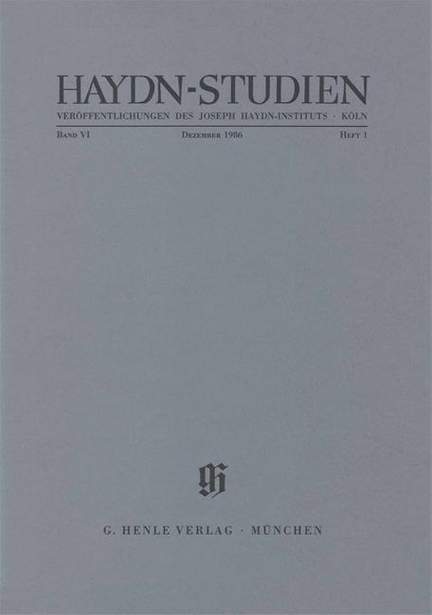Haydn-Studien Bd. 6 Heft 1
