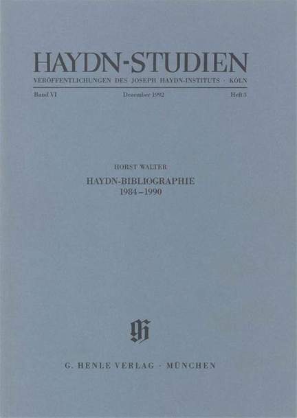Haydn-Studien Bd. 6 Heft 3
