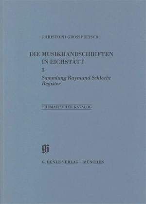KBM 11/3 Sammlung Raymund Schlecht, Register