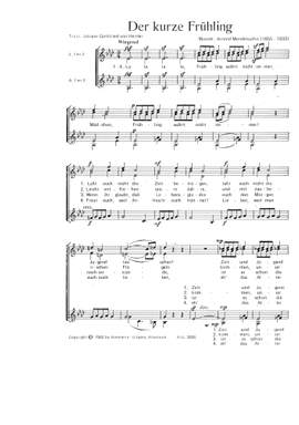 Arnold Mendelssohn: Der Kurze Fruhling/ Herbst