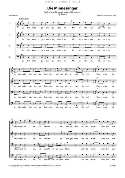 Robert Schumann: Die Minnesänger
