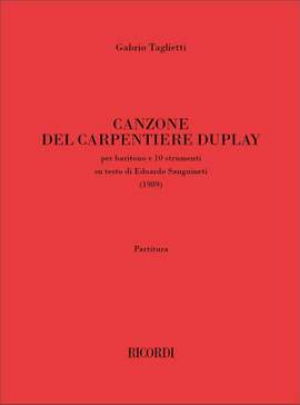 G. Taglietti: Canzone Del Carpentiere Duplay