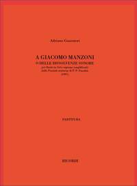 Adriano Guarnieri: A Giacomo Manzoni O Delle Dissolvenze Sonore