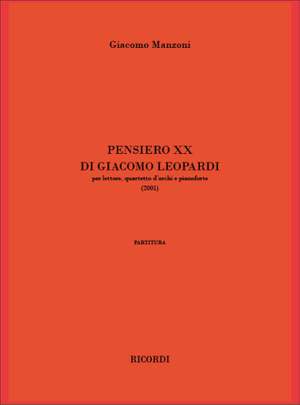 Giacomo Manzoni: Pensiero Xx Di Giacomo Leopardi