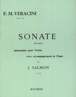Francesco Maria Veracini: Sonate En Mi Mineur Violon Et Piano (Salmon