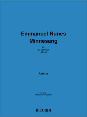 Emmanuel Nunes: Minnesang (Partitur)