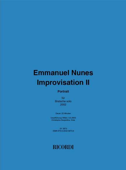 Emmanuel Nunes: Improvisation II