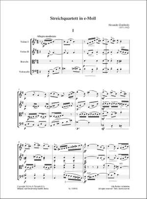 Alexander Zemlinsky: Streichquartett E-Moll