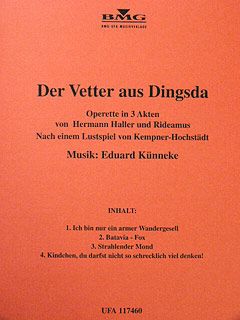 Eduard Künneke: Der Vetter aus Dingsda, 4 Nummer daraus