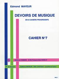 Edmond Mayeur: Devoirs de musique cahier 7