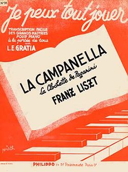 Franz Liszt: La Campanella (la clochette de Paganini) (JPTJ98)