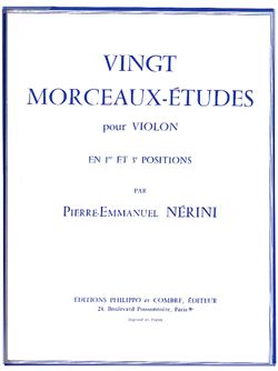 Pierre-Emmanuel Nerini: Morceaux-études (20) 1e et 3e positions