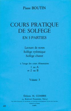Pierre Boutin: Cours pratique de solfège Vol.3