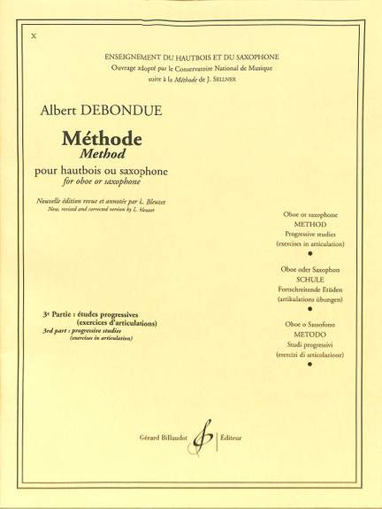 Albert Debondue: Methode Volume 3 Etudes Progressives