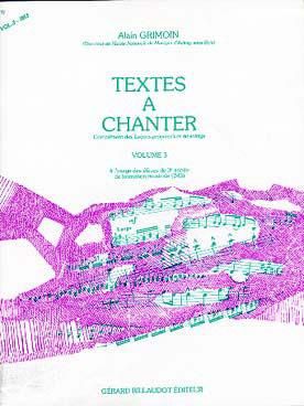 Alain Grimoin: Textes A Chanter Volume 3