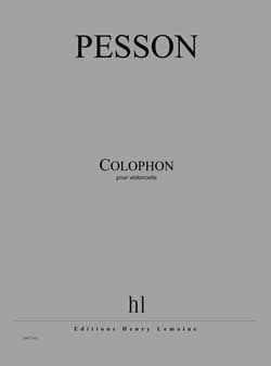 Gérard Pesson: Colophon