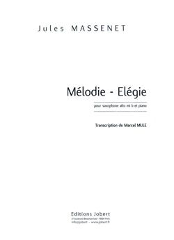 Jules Massenet: Mélodie Elégie