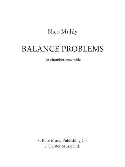Nico Muhly: Balance Problems