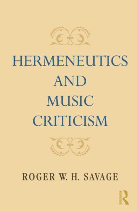 Hermeneutics and Music Criticism