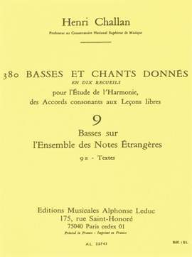 Henri Challan: 380 Basses et Chants Donnés Vol. 9A