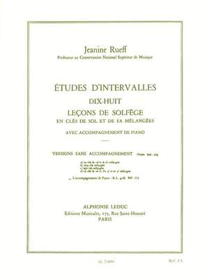 Jeanine Rueff: Etudes d'intervalles: Dix-huit leçons de solfège