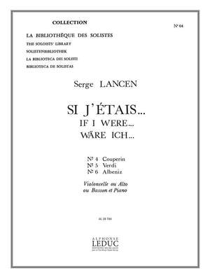 Serge Lancen: If I were... for Cello, Viola or Bassoon and Piano