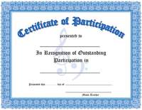 Certificate of Participation - 10 Pack (Blue)