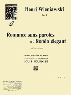 Henryk Wieniawski: Romance sans paroles et Rondo élégant Op.9
