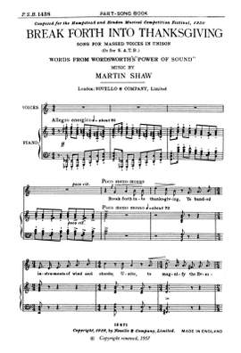Martin Shaw: Break Forth Into Thanksgiving