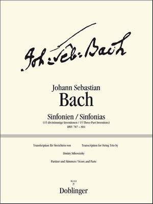 Johann Sebastian Bach: 15 Dreistimmige Sinfonien BWV 787-801