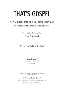 Przystaniak, Peter: That's Gospel: Nr. 6 Have a Talk with G