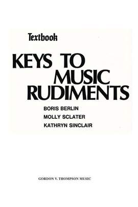 Keys to Music Rudiments: Textbook