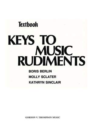 Keys to Music Rudiments: Textbook