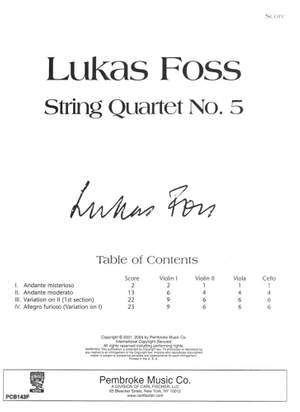 Lukas Foss: String Quartet No. 5